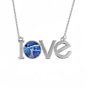 True Blue Lovers Pendant Necklace LOVE Letter