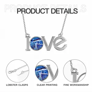 True Blue Lovers Pendant Necklace LOVE Letter