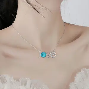 The Sea Lovers Pendant Necklace LOVE Letter