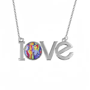 Woman Talk Lovers Pendant Necklace LOVE Letter