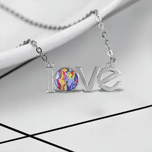 Woman Talk Lovers Pendant Necklace LOVE Letter