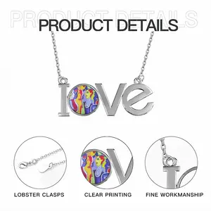 Woman Talk Lovers Pendant Necklace LOVE Letter