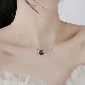 Hypnotic Universe Lovers Pendant Necklace LOVE Letter