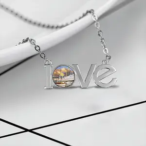 Sète The Navy Lovers Pendant Necklace LOVE Letter