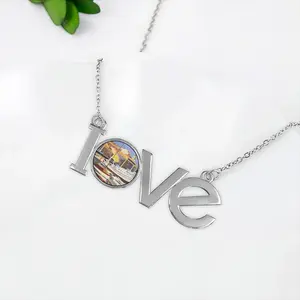 Sète The Navy Lovers Pendant Necklace LOVE Letter