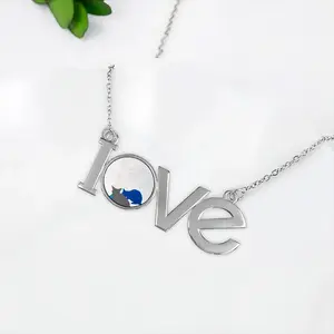 Meal Lovers Pendant Necklace LOVE Letter