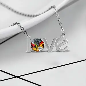 Monochromatic Not Lovers Pendant Necklace LOVE Letter