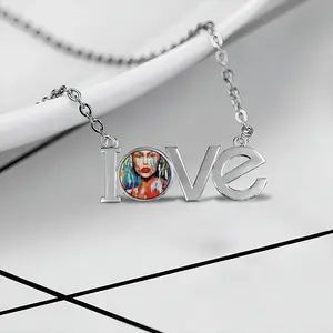 Summer Rain Lovers Pendant Necklace LOVE Letter