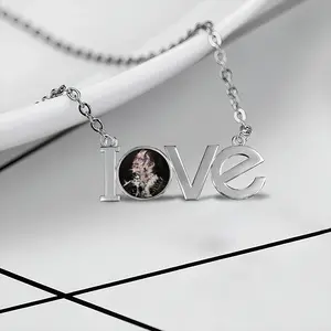 -Kk- Lovers Pendant Necklace LOVE Letter