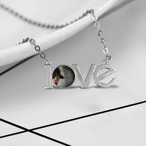 -P- Lovers Pendant Necklace LOVE Letter