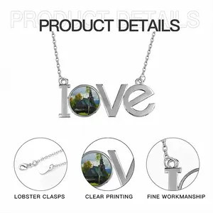 The Ancient Church In The Carpathians Lovers Pendant Necklace LOVE Letter