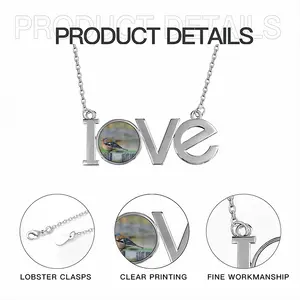 Bird Lovers Pendant Necklace LOVE Letter