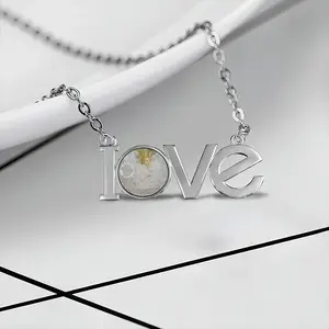 Rainy Day Lovers Pendant Necklace LOVE Letter