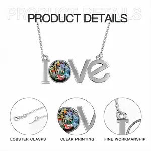 Two-Faced Demon Lovers Pendant Necklace LOVE Letter