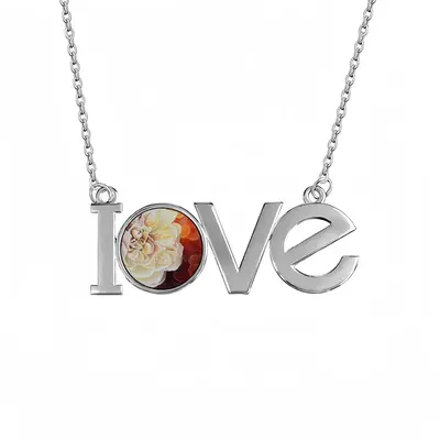 Roses Lovers Pendant Necklace LOVE Letter