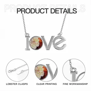 Roses Lovers Pendant Necklace LOVE Letter