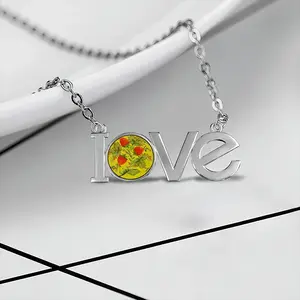 Raspberry Lovers Pendant Necklace LOVE Letter