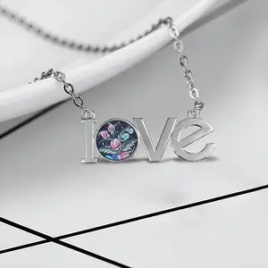 Night Pleasure Lovers Pendant Necklace LOVE Letter