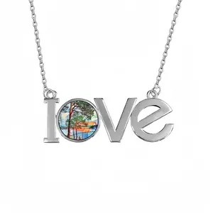 Deep Breath Lovers Pendant Necklace LOVE Letter