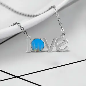 Gold Reef Lovers Pendant Necklace LOVE Letter