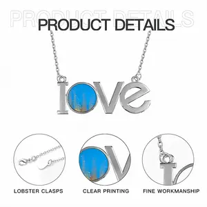 Gold Reef Lovers Pendant Necklace LOVE Letter