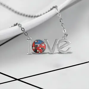 War Lovers Pendant Necklace LOVE Letter