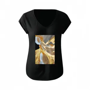 Women Angelic Penguin Short-Sleeved V-neck T-Shirt