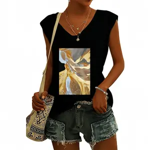 Women Angelic Penguin Short-Sleeved V-neck T-Shirt