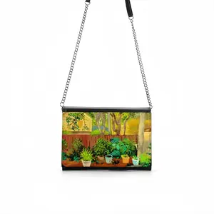 Backyard Garden With Yellow House Multifunctional Shoulder Bag