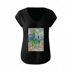 Women The Spring Flowers Short-Sleeved V-neck T-Shirt