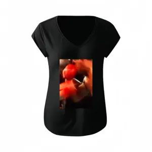 Women Pugilism Short-Sleeved V-neck T-Shirt