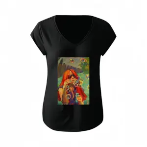 Women Summer Short-Sleeved V-neck T-Shirt