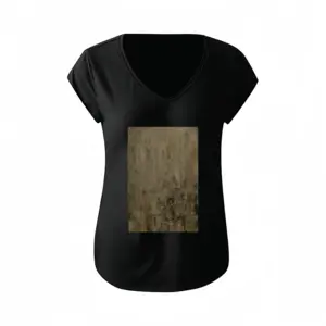 Women Complicated Short-Sleeved V-neck T-Shirt