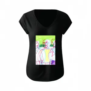 Women Everyday Micro-Scenes 011 Short-Sleeved V-neck T-Shirt