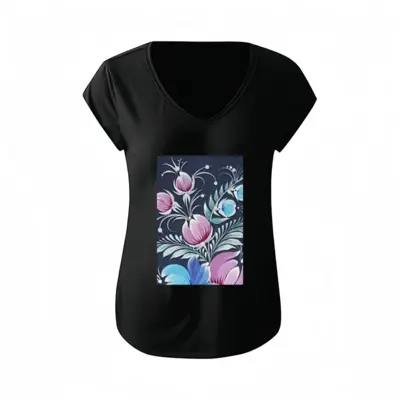 Women Night Pleasure Short-Sleeved V-neck T-Shirt