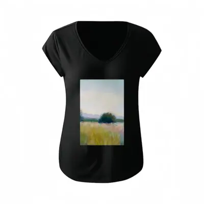 Women Luminance Short-Sleeved V-neck T-Shirt