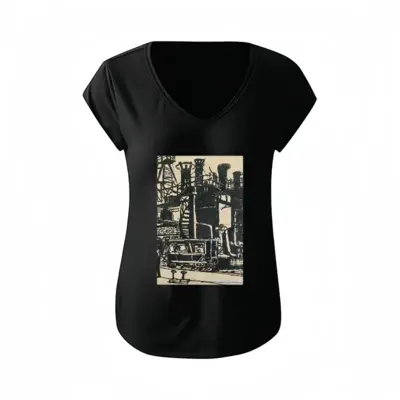 Women Gas Works Short-Sleeved V-neck T-Shirt