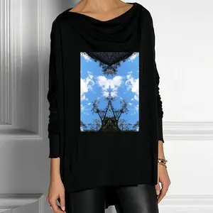 Women Holy Cloud Smokes Drop Collar Long Sleeve T-Shirt