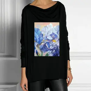 Women Irises Drop Collar Long Sleeve T-Shirt