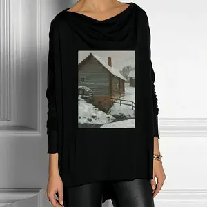 Women Old Mill Drop Collar Long Sleeve T-Shirt