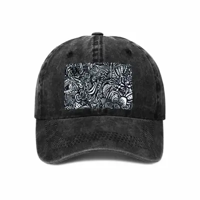 Flowers Baseball Cap (Denim Fabric)