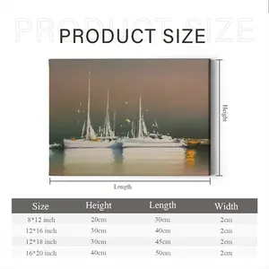 Sailboats Anchored At Sunset Canvas Decorative Painting (Multi-Size, Transverse)