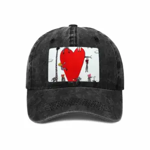 Love Is All Around Baseball Cap (Denim Fabric)