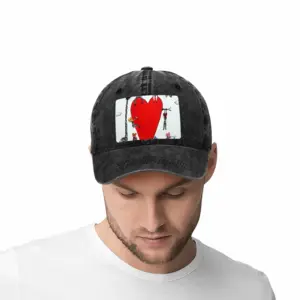 Love Is All Around Baseball Cap (Denim Fabric)