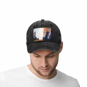 What Is The Woman Thinking Baseball Cap (Denim Fabric)