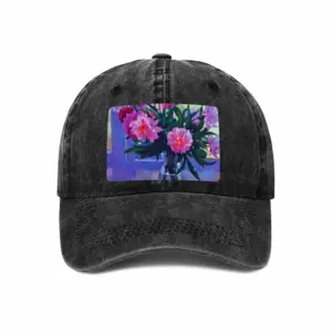 Peonies Baseball Cap (Denim Fabric)