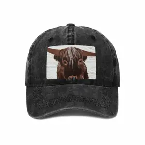 Bull - Red Bull Taurus Animals Buffalo Wild Baseball Cap (Denim Fabric)