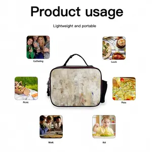 Shades Of White Portable Leather Lunch Bag