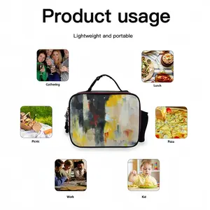 Yellow Reflect Portable Leather Lunch Bag