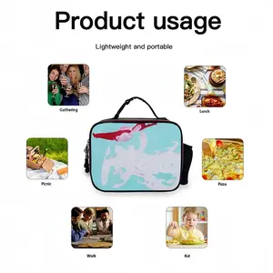 Summer Doodle Portable Leather Lunch Bag